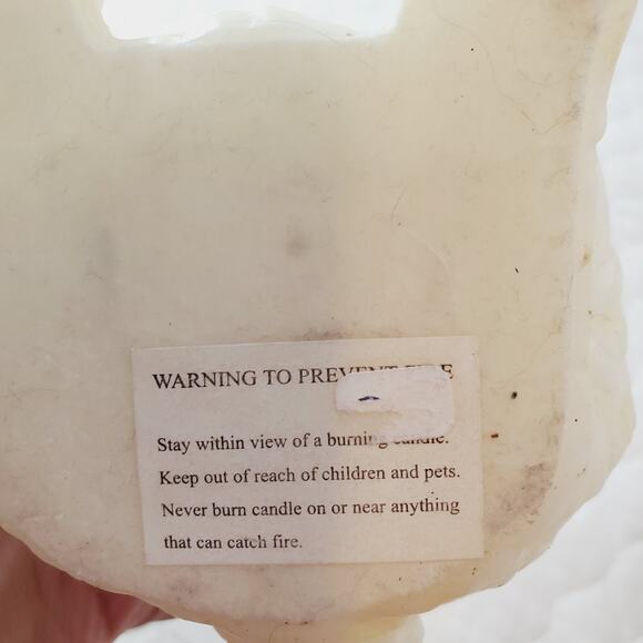 Vintage Easter Bunny Wax Candles 10" Cream & Blue Little Gold Tone Rabbit Charm - Picture 3 of 7